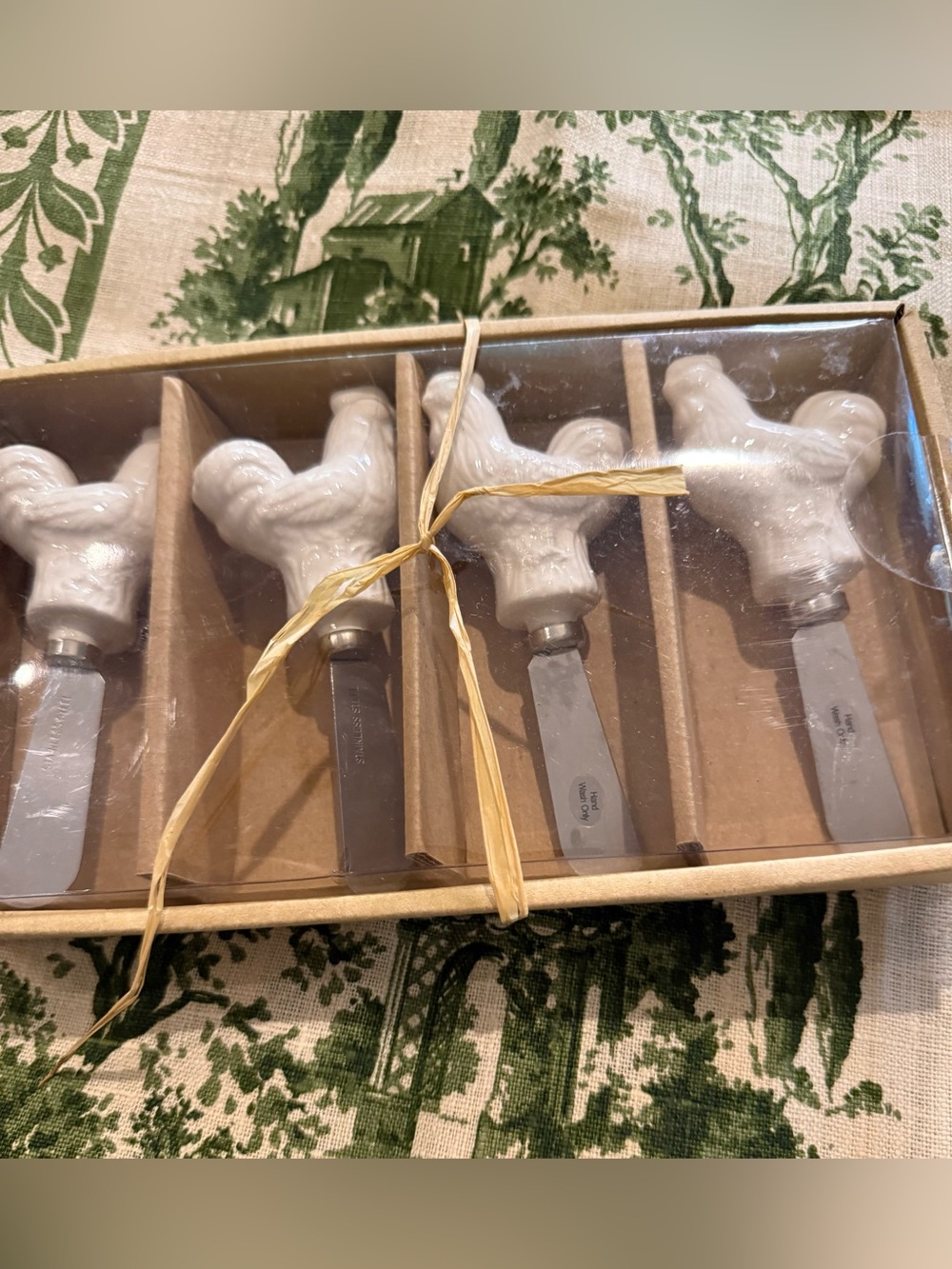 Set of 4 Rooster Farmhouse Cheese or Dip or Jam Spreaders